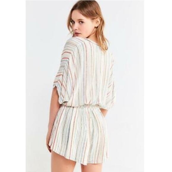 Urban Outfitters Moonstruck Surplice Romper Striped Size Extra Small OB804490 - Picture 4 of 14